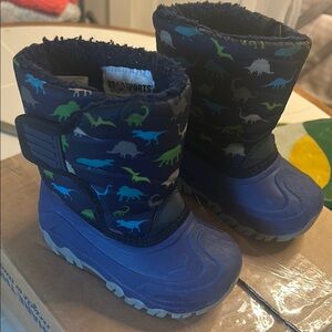 Kids Dinosaur Print Boots - Blue
